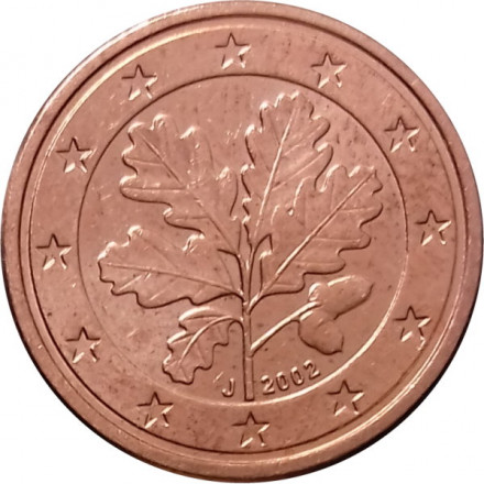 Германия 1 евроцент 2002 год (J)