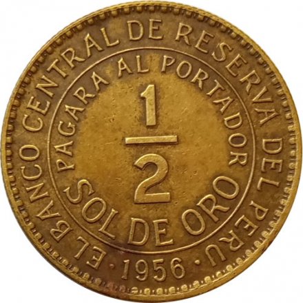 Перу 1/2 соля 1956 год