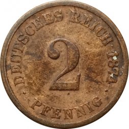 Германия 2 пфеннига 1874 год (С)