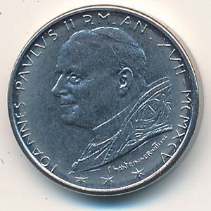 Ватикан 50 лир 1995 год Папа Иоанн Павел II