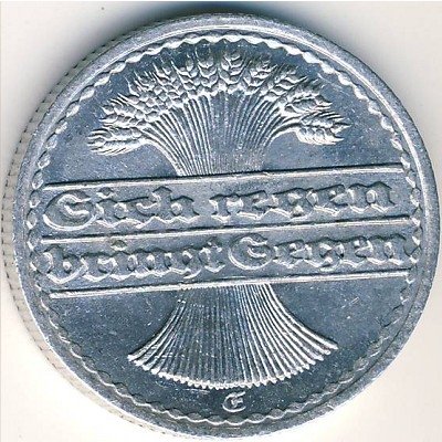 Веймарская республика 50 пфеннигов 1920 год (E)