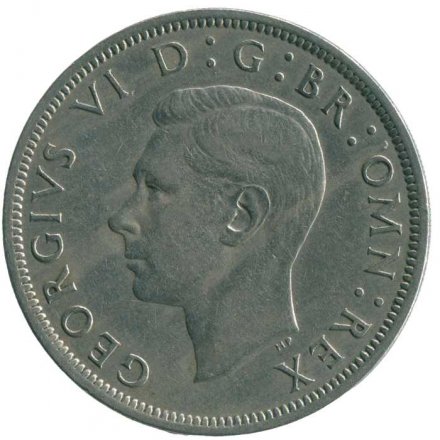 Великобритания 1/2 кроны 1951 год