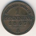 Пруссия 1 пфеннинг 1867 год