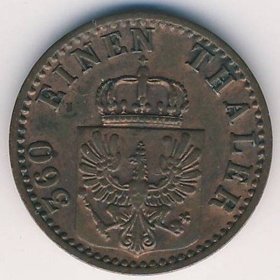 Пруссия 1 пфеннинг 1867 год