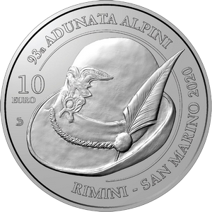 Сан-Марино 10 евро 2020 год - 93-я ассамблея альпийских войск в Римини