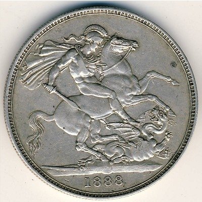 Великобритания 1 крона 1888 год