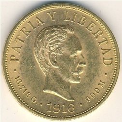Куба 10 песо 1916 год