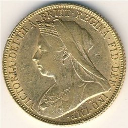 Великобритания 1 соверен 1900 год