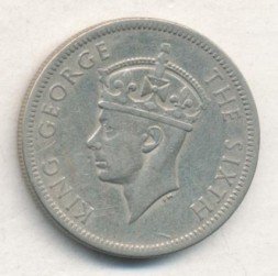 Монета Южная Родезия 1 шиллинг 1950 год