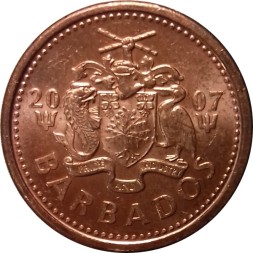 Барбадос 1 цент 2007 год (магнетик)