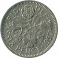 Великобритания 6 пенсов 1957 год