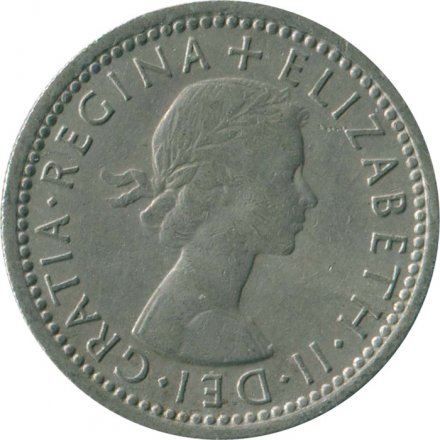 Великобритания 6 пенсов 1957 год