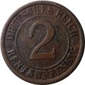 Веймарская республика 2 рейхспфеннига 1924 год (A)