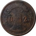 Веймарская республика 2 рейхспфеннига 1924 год (A)