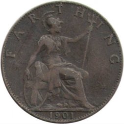Великобритания 1 фартинг 1901 год