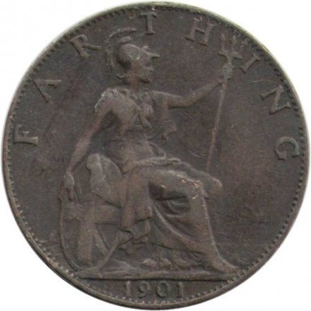 Великобритания 1 фартинг 1901 год