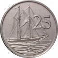 Каймановы острова 25 центов 2005 год - Парусник