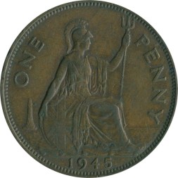 Великобритания 1 пенни 1945 год
