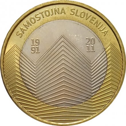 Словения 3 евро 2011 год - 20 лет независимости Словении
