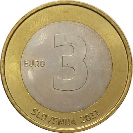 Словения 3 евро 2011 год - 20 лет независимости Словении