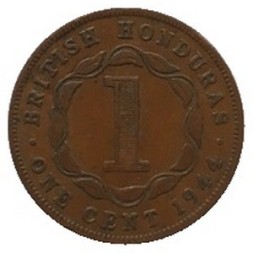 Британский Гондурас 1 цент 1944 год