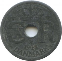 Дания 10 эре 1943 год - Король Кристиан X