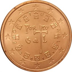 Португалия 5 евроцентов 2011 год aUNC