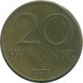 ГДР 20 пфеннигов 1971 год