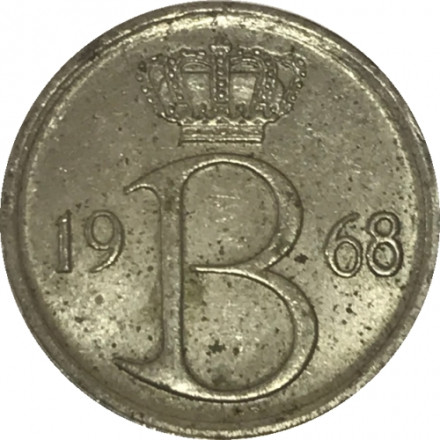 Бельгия 25 сантимов 1968 год BELGIE