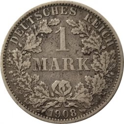 Германия 1 марка 1908 год (A)