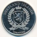 Монетовидный жетон Шетландские острова 1 фунт 2016 год - Короткохвостый поморник