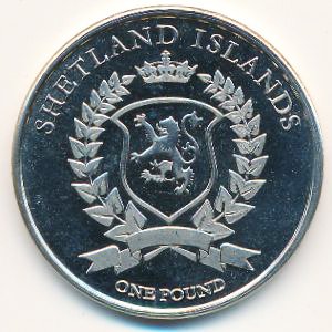 Монетовидный жетон Шетландские острова 1 фунт 2016 год - Короткохвостый поморник