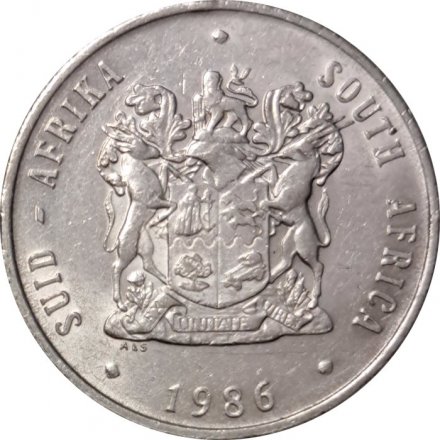 ЮАР 1 рэнд 1986 год - Спрингбок (антилопа-прыгун)