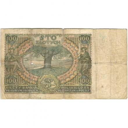 Польша 100 злотых 1934 год - Портрет Юзефа Понятовского - VG
