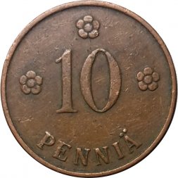 Финляндия 10 пенни 1927 год