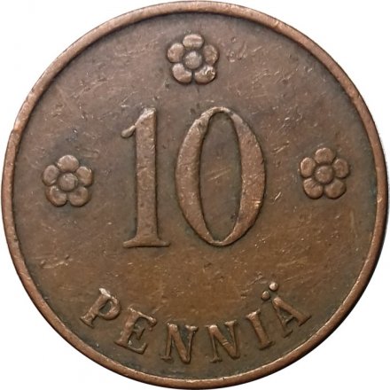 Финляндия 10 пенни 1927 год