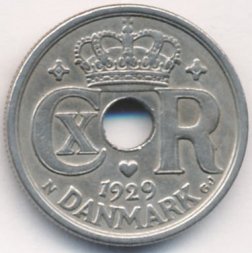 Дания 25 эре 1929 год
