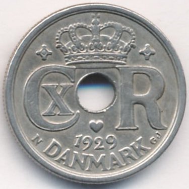 Дания 25 эре 1929 год