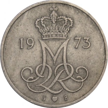 Дания 10 эре 1973 год - Королева Маргрете II