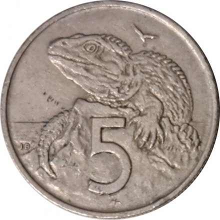 Новая Зеландия 5 центов 1967 год - Гаттерия