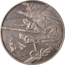 Монетовидный жетон Нидерланды 5 флоринов 2000 год - Парус Амстердам "Носовые фигуры"