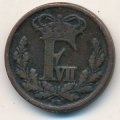 Дания 1/2 ригсбанкскиллинга 1852 год