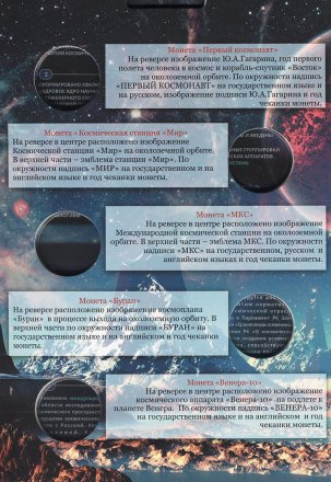 Альбом для монет &quot;Памятные монеты Казахстана. Серия Космос&quot; - 10 капсул (пустой)