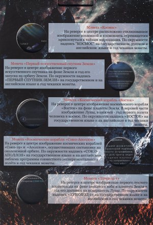Альбом для монет &quot;Памятные монеты Казахстана. Серия Космос&quot; - 10 капсул (пустой)