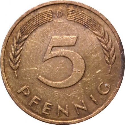 ФРГ 5 пфеннигов 1991 год (D)