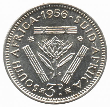ЮАР 3 пенса 1956 год