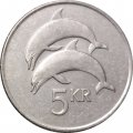 Исландия 5 крон 1996 год - Дельфины