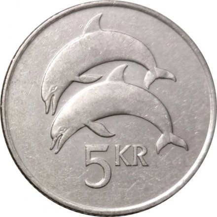 Исландия 5 крон 1996 год - Дельфины