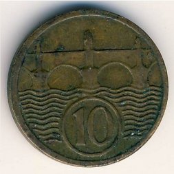 Чехословакия 10 гелеров 1926 год
