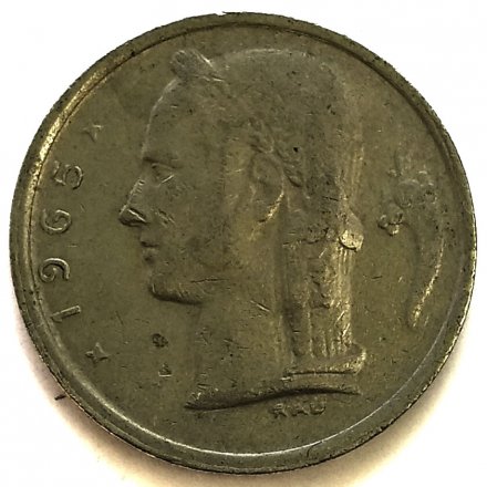 Бельгия 1 франк 1965 год BELGIQUE